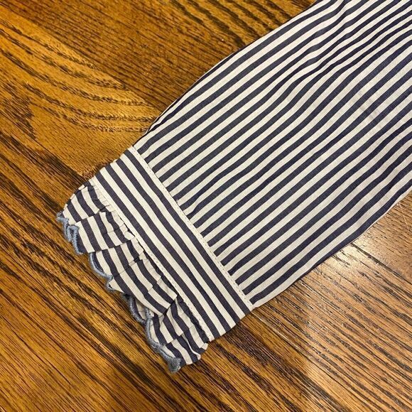 SEE BY CHLOÉ Mock-neck Button-front Striped Tunic Shirt - Picture 2 of 8